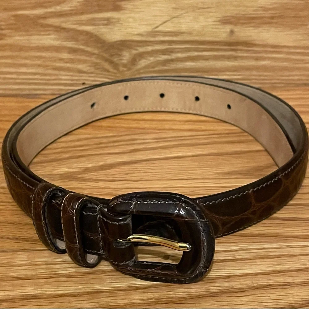 Nordstrom Italian Calfskin Leather Woman’s Belt Size M Made in USA Never Worn - Picture 5 of 16